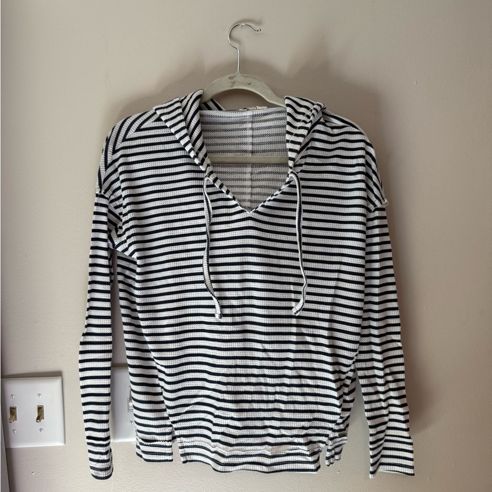 Roxy Navy and White Striped Top